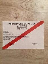 WW2 AUSWEIS DE LA PRÉFECTURE DE POLICE - Repro 