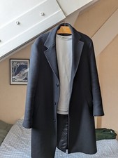 Manteau droit laine noir - The