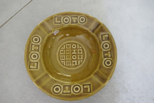 Cendrier vintage loto faïence - vintage,