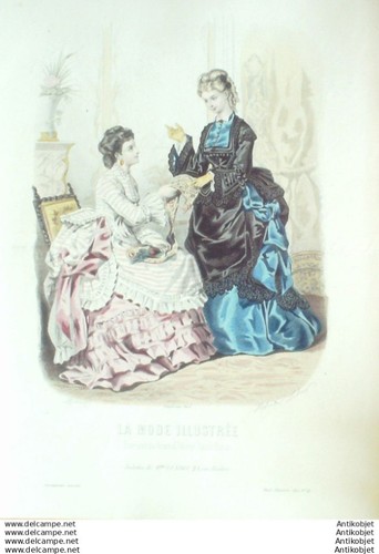 Gravure mode illustree 1872 - gravure,