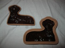 🐏 Vintage Ancien MOULE À CHOCOLAT BÉLIER en TERRE CUITE VERNISSÉE Agneau Pascal