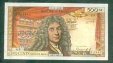 RARE BILLET DE 500NF MOLIÈRE