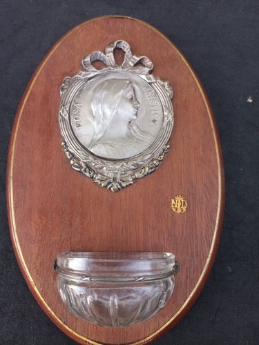 Ancien bénitier vierge - bénitier, "
