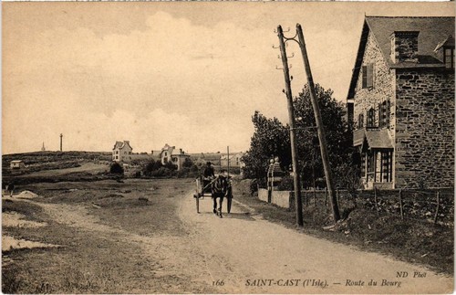 Cpa saint cast route bourg - saint-cast,