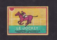 Ancienne étiquette  allumettes Algérie  BN44914 Le Jockey Caussemille 
