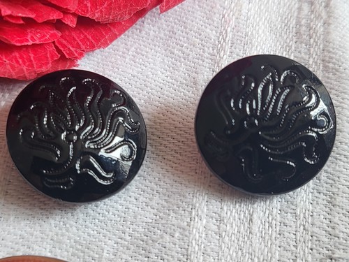 Duo boutons anciens - , verre