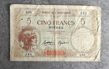 Nouvelle-Calédonie billet de 5 Francs 1926 Banque de l'Indochine