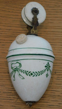 vintage 900g ancien POIDS en PORCELAINE LAMPE SUSPENSION lustre avec roulette