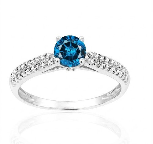 Solitaire blanc carats - or,