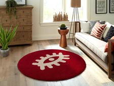 Nouveau tapis rond en laine