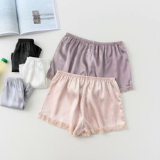 Femme Culotte Satin Short Bloomers Slips Culottes Dentelle Pyjama Souple