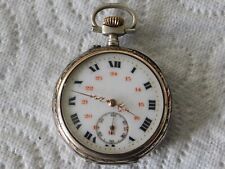 montre gousset argent et or 18 k de smoking poids 61.3 G fonctionne TB +-1890