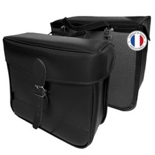 paire de sacoches tradi noires pour mobylette vélo solex vintage