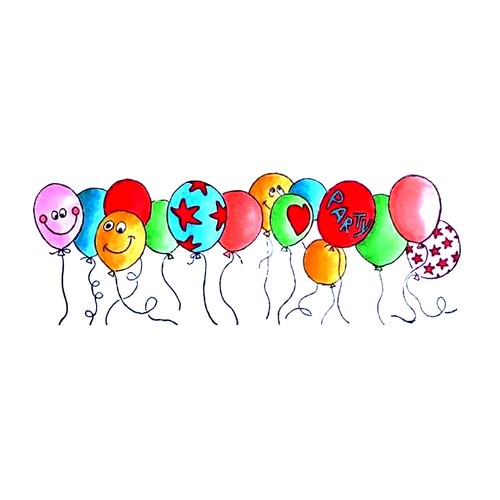 Tampons transparents ballons - tampons,