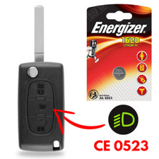 Coque Clef 3 Boutons Plip pour Télécommande PEUGEOT Partner Expert Bipper + Pile