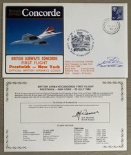 Signed Capt Burton, Concorde G.BOAE First Flight, Prestwick - New York 23/7/1984