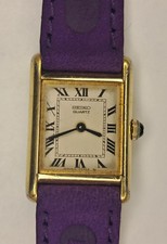 Seiko Tank Quartz Roman Dial 1400 5030 Lady Junior Vintage Watch Japan