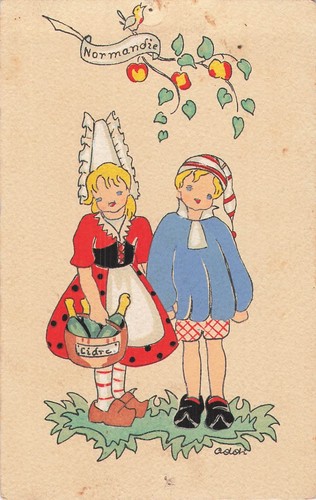 Illustree normandie jeune - cp,