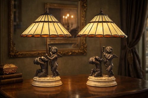 Paire lampes vintage à - paire,