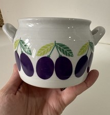 Pot À Confiture Sucrier  Arabia FINLAND Prunes Collection Deco Cuisine Vintage
