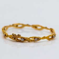 Bracelet Laponia 750/18K Or Jaune Diamants Environ 0,08ct H/VVS Environ 19cm