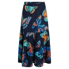 Weird Fish - Jupe mi-longue CASSIS LIVA - Femme