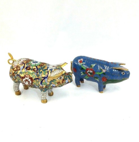 Vintage chinese pig cloisonne - vintage,