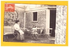 VERRIERES prés de TROYES (10) VILLA avec JEU de BILLARD / Carte-Photo en 1907