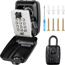 Boite Coffre à Clés Extérieur avec Serrure à Code Mécanique 4 Chiffres, PUGTOW