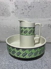 Ancien XXème ensemble à toilette Digoin et Sarreguemines broc et cuvette