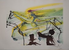 Salvador DALI - Les Chevaux  Lithographie signée - Le cheval de course