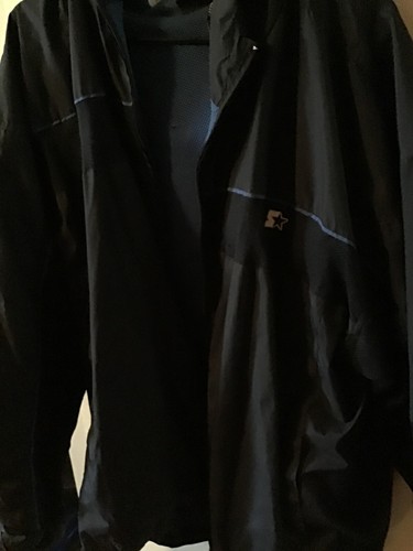 Starter black nylon jacket - nylon, xl