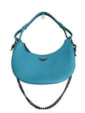Sac Moonrock en cuir grainé bleu turquoise Zadig & Voltaire