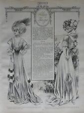 PUBLICITÉ MODE 1907 ROBE DE DRAP ET EN VOILE SOUPLE FRAMBOISE CORSAGE BOLÉRO