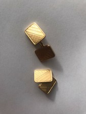 VINTAGE - ANCIENNE PAIRE DE BOUTONS DE MANCHETTE HOMME EN PLAQUE OR MURAT