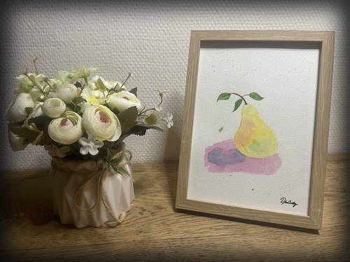 Aquarelle nature morte poire - aquarelle,