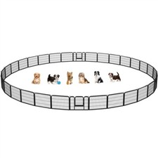 32 Panneaux Parc pour Chien 60 cm H Enclos Chiot Lapin Rongeur Canard Métal Noir