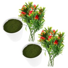  2 ensembles d'arbres fruitiers artificiels, plantes en pot de fraises, faux