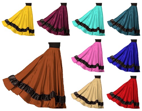 Flowing skirt full - flowing,