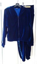 Jogging bleu bande pailletée taille XL
