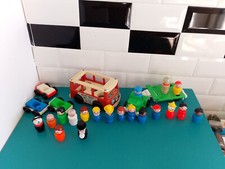Jouet Fisher price vintage little people gros lot figurines véhicule bus voiture