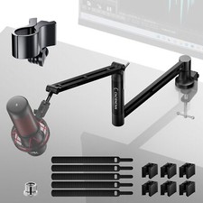 Bras de Microphone Rotatif à 360° avec Support de Table Bras Micro Low Profil...