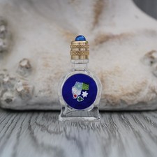 4.7 cm, miniature de parfum vide, bouteille en verre décor Murine de Venise