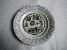 RARE assiette en Choisy le Roi / Thème Rébus milieu 19 ème