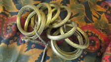 LOT DE 9 anneaux de rideaux curtain rod tip laiton creux  XIXe NAP3