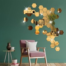 Miroir hexagonal bricolage art