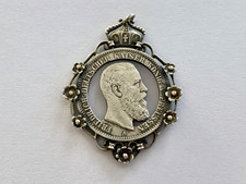 Pendentif en Argent 2 Mark Pièce de Monnaie 1888 Friedrich Iii. Allemande Kaiser