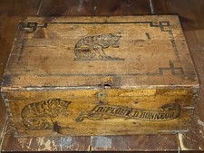 ancienne caisse boite coffret publicitaire en bois AMIDON LE CHAT HOFFMANN