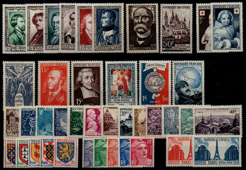 Timbres france année - timbres, 1951