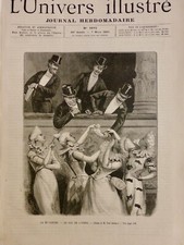 1876 BAL DE L OPERA MI CAREME DEGUISEMENT ARLEQUIN 1 JOURNAL ANCIEN